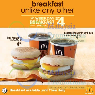 Featured image for McDonald’s New RM4 Weekday Breakfast Special 14 Jan 2013