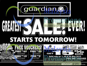 Featured image for (EXPIRED) Guardian Greatest Sale & Promotions Starts 1 May 2013