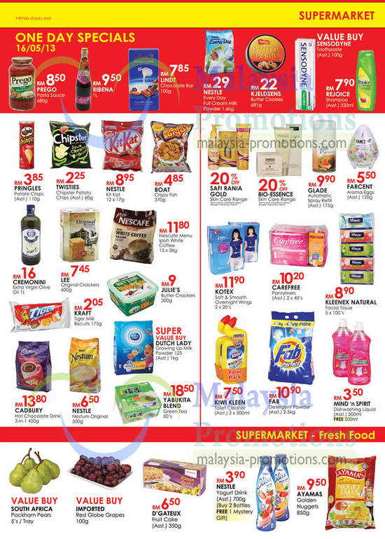 Supermarket One Day Specials, Fresh Food