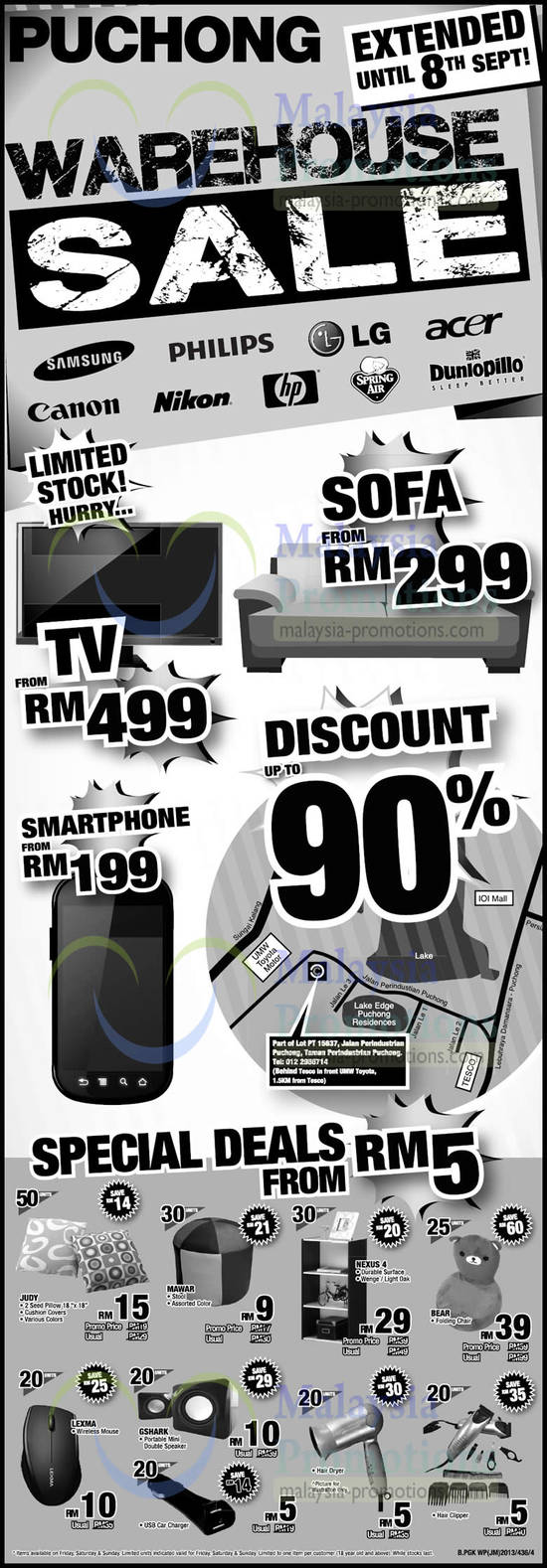 30 Aug Extended Till 8 Sep, Nexus 4, Lexma Mouse, Mawar, Judy Pillow