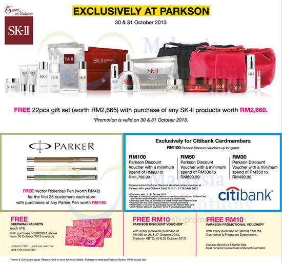 Parkson, Parker, Citibank, Free Vouchers