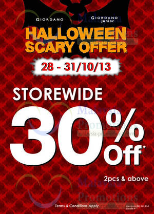 Featured image for (EXPIRED) Giordano Storewide 30% OFF Promo 29 – 31 Oct 2013