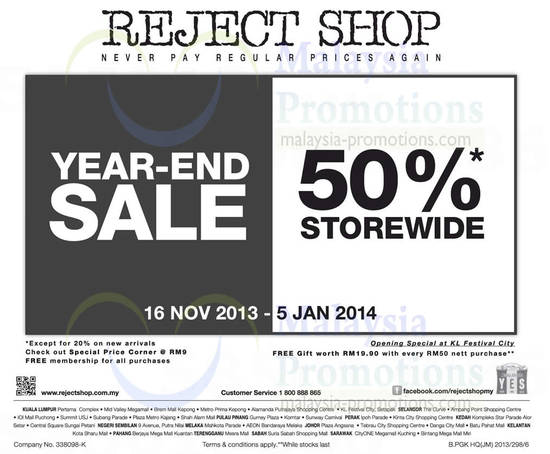 Reject Shop 16 Nov 2013