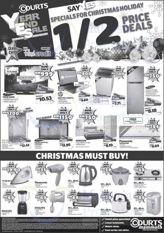 25 Dec Half Price Deals TVs, Fridges, Notebooks, Furniture