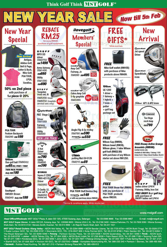 MST Golf New Year SALE 15 Jan 2014