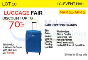 Featured image for (EXPIRED) Isetan Luggage Fair @ Lot 10 21 Mar – 2 Apr 2014