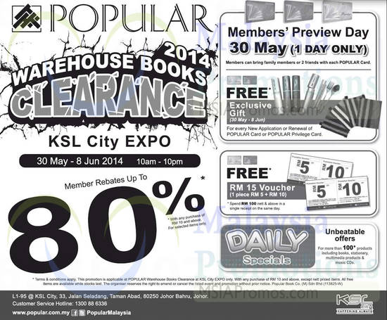 29 May Free Gift Set, RM15 Voucher, Up To 80 Percent Off Member Rebates