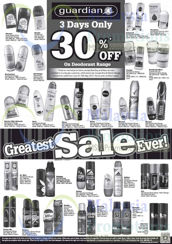 30 Percent Off on Deodorants Range