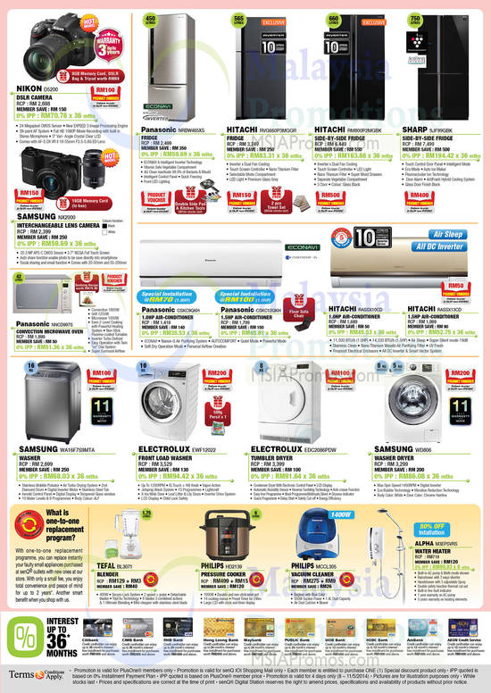 Digital Cameras, Air Conditioners, Washers