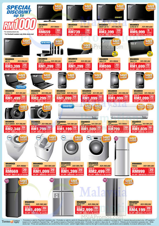 Up To RM1000 Off, TVs, Notebooks, Notebooks, Appliances, Washers, Fridges