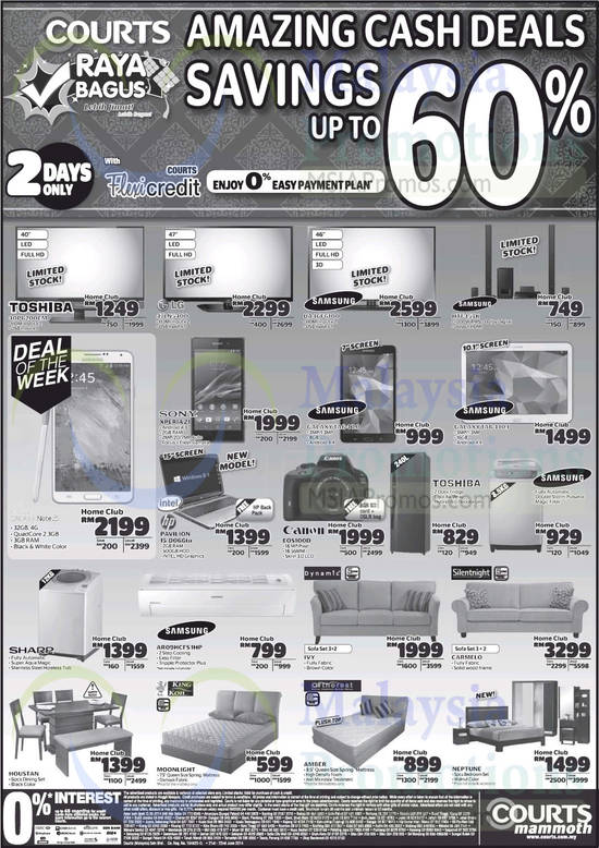 Mammoth TVs, Smartphones, Digital Cameras, Notebooks, Sofa Sets, Mattresses, Toshiba, LG, Samsung, Sony, Toshiba, Canon, HP