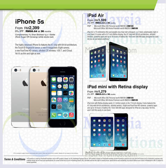 Apple Iphone 5S, iPad Air, iPad mini