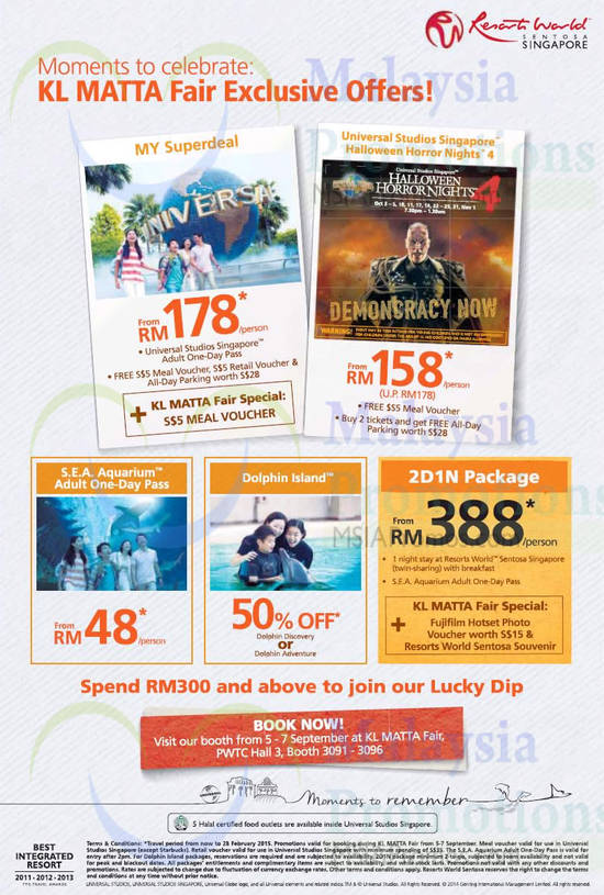 4 Sep Resorts World Singapore Offers