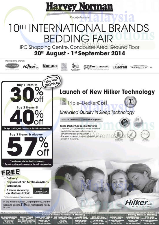 Harvey Norman Bedding Fair 22 Aug 2014