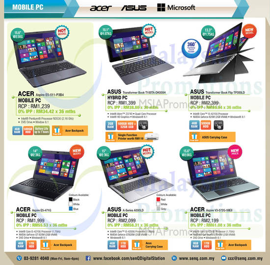 Notebooks, Acer, Asus