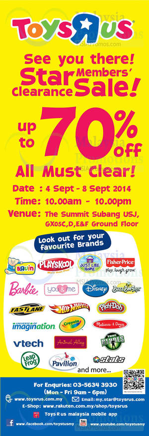 Featured image for (EXPIRED) Toys “R” Us Up To 70% OFF Clearance SALE 4 – 8 Sep 2014