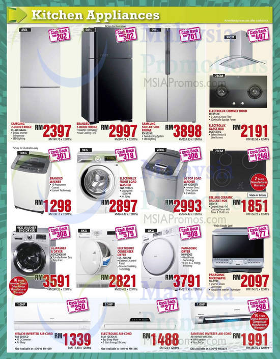 Fridges, Washers, Dryers, Air Conditioners, Hob, Oven, Samsung, Electrolux, LG, Panasonic, Hitachi, Belling