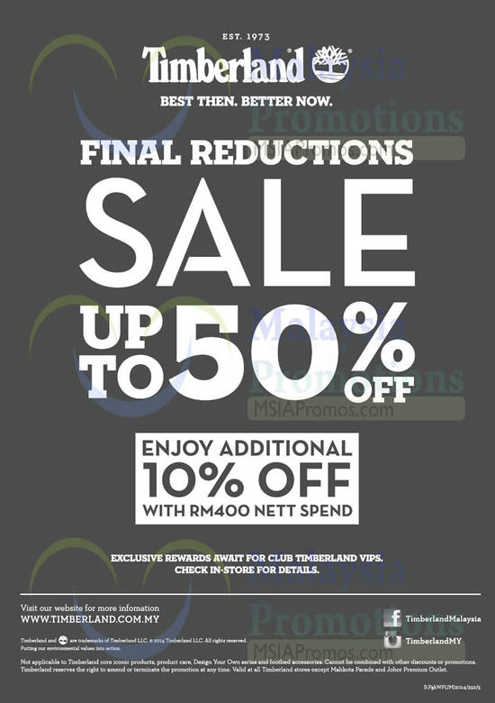 11 Dec Final Reductions Sale Up to 50 Percent Off