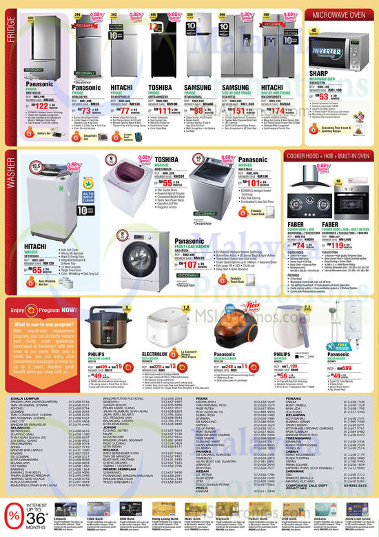 Fridges, Washers, Ovens, Hood, Hob, Vacuum Cleaner, Rice Cooker, Air Fryer, Hitachi, Toshiba, Panasonic, Samsung