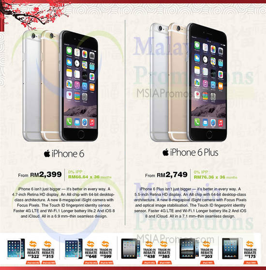 Smartphones, Apple Tablets, Apple iPhone 6, Apple iPhone 6 Plus, Apple iPad Mini, Apple iPad Air, Apple iPad 4, Apple iPad 3