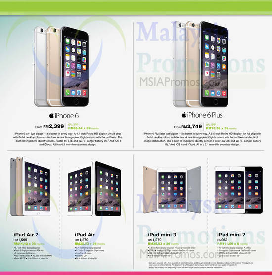 Apple Smartphones, Apple Tablets, Apple iPhone 6, Apple iPhone 6 Plus, Apple iPad Air 2, Apple iPad Air, Apple iPad Mini 3