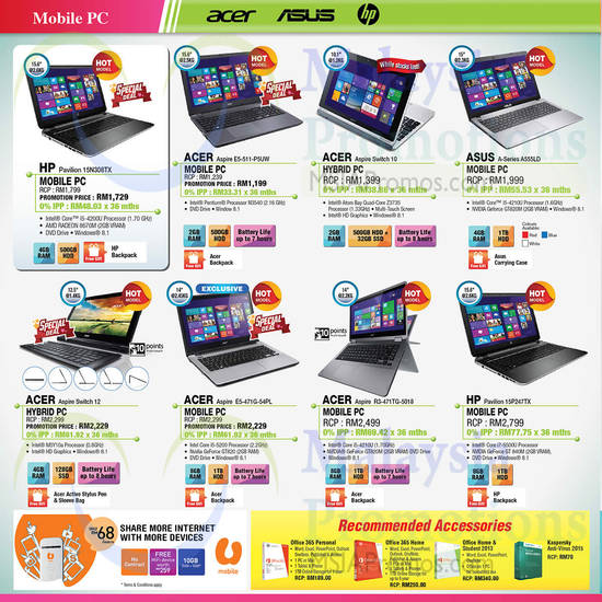 Notebooks, HP Pavilion, Acer Aspire, ASUS, Software, 15N308TX, E5-511-P5UW, Switch 10, Switch 12, E5-471G-54PL, R3-471TG-5018, 15P247TX