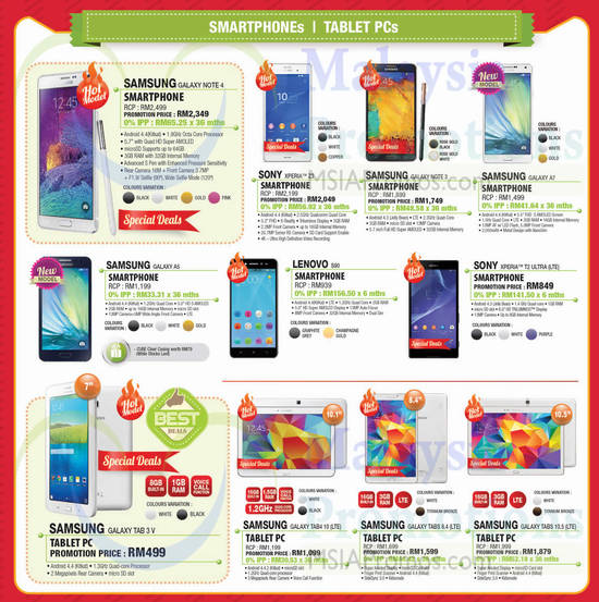 Tablets, Smartphones, Samsung Galaxy, Sony Xperia, Lenovo, Samsung Galaxy Tab 3 V 7.0, Samsung Galaxy A7, Lenovo S90