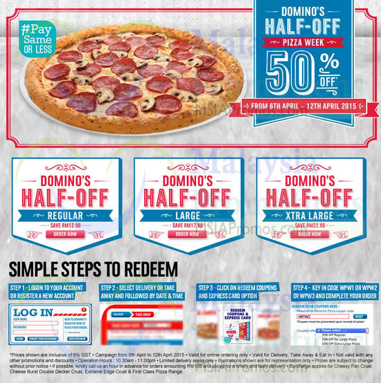 Dominos Pizza 6 Apr 2015