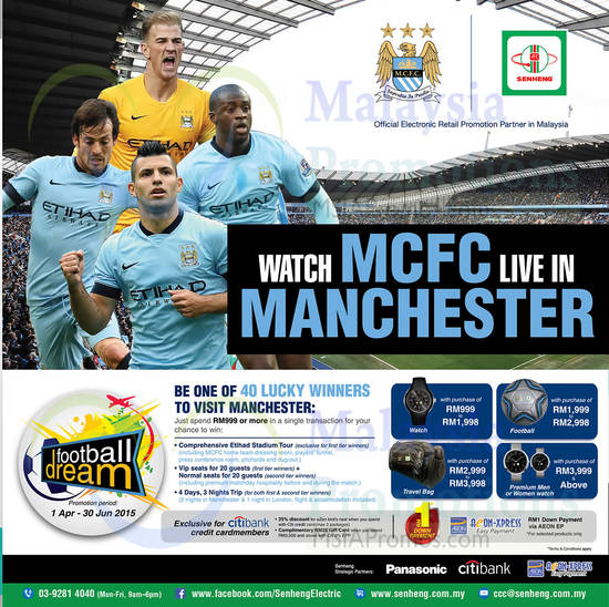 MCFC Live In Manchester, Spend RM999, Free Watch, Football, Travel Bag, Premium Men Women Watch, Citibank Credit Cardmember Specials