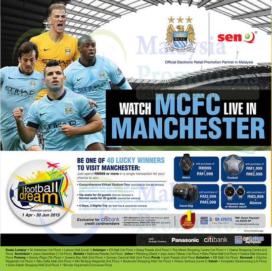 MCFC Live In Manchester, Spend RM999, Free Watch, Football, Travel Bag, Premium Men Women Watch, Citibank Credit Cardmember Specials