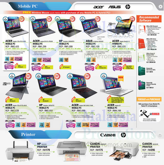 Notebooks, Printers, Software, Acer, HP, ASUS, Microsoft, Kaspersky, Canon, E5-471G-54PL, 15N308TX, R3-471TG-5018, 15P247TX, VN7-591G-744N