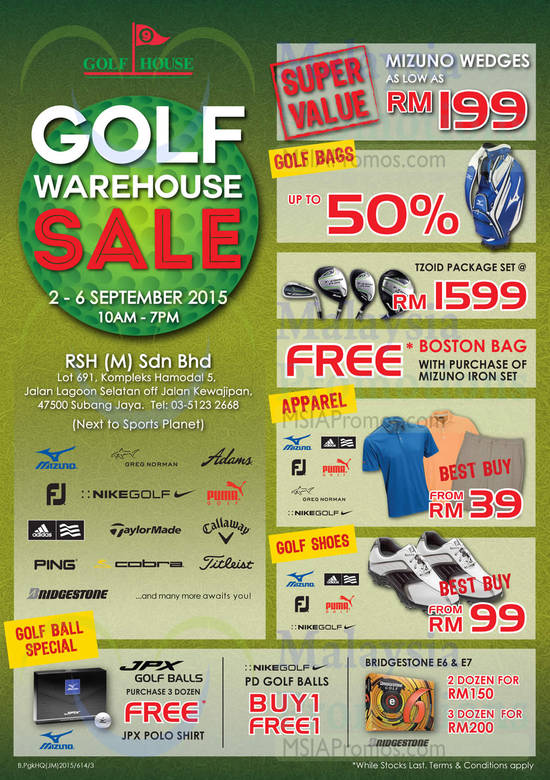 Golf Warehouse Sale 26 Aug 2015