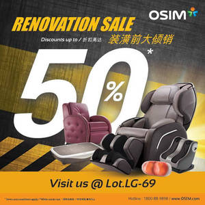 Featured image for (EXPIRED) OSIM Renovation Sale @ Paradigm Mall 7 – 22 Feb 2016