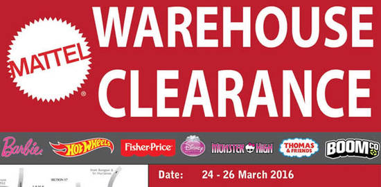 Mattel Warehouse Clearance Feat 12 Mar 2016