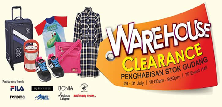 Featured image for KL Sogo: Warehouse Clearance Sale - Up To 80% Off from 28 - 31 Jul 2016