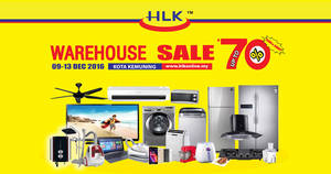 Featured image for (EXPIRED) HLK up to 70% off warehouse sale at Kota Kemuning Shah Alam from 9 – 13 Dec 2016