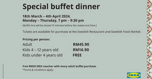 Featured image for (EXPIRED) IKEA M’sia Special buffet dinner from 18 Mar – 4 Apr 2024 (Mon – Thu)