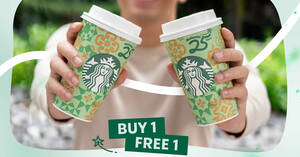 Featured image for Starbucks M’sia has Buy-1-FREE-1 any handcrafted beverage on Monday 25 Mar 2024