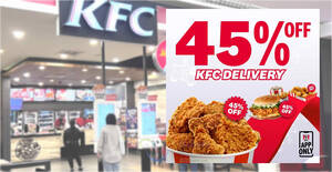 Featured image for KFC Malaysia Offers Massive 45% Discount on Deliveries from 26 April 2024