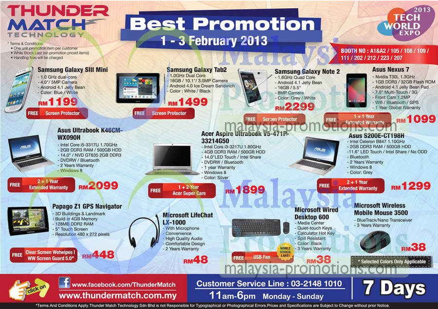 3 Feb Thunder Match Samsung Smartphones, ASUS Notebooks, Microsoft Accessories