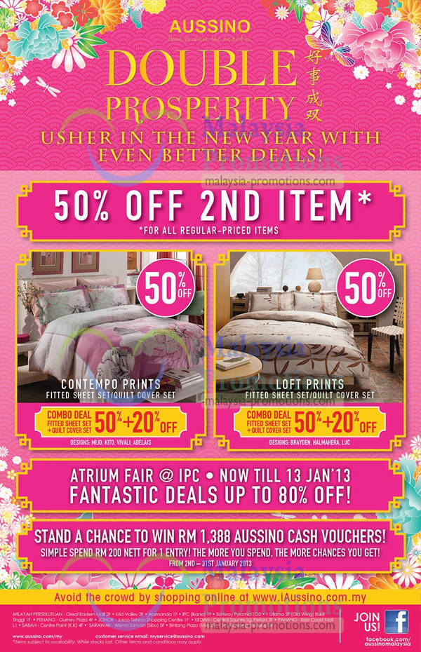 Featured image for Aussino 50% Off 2nd Item Promotion 4 Jan – 10 Feb 2013