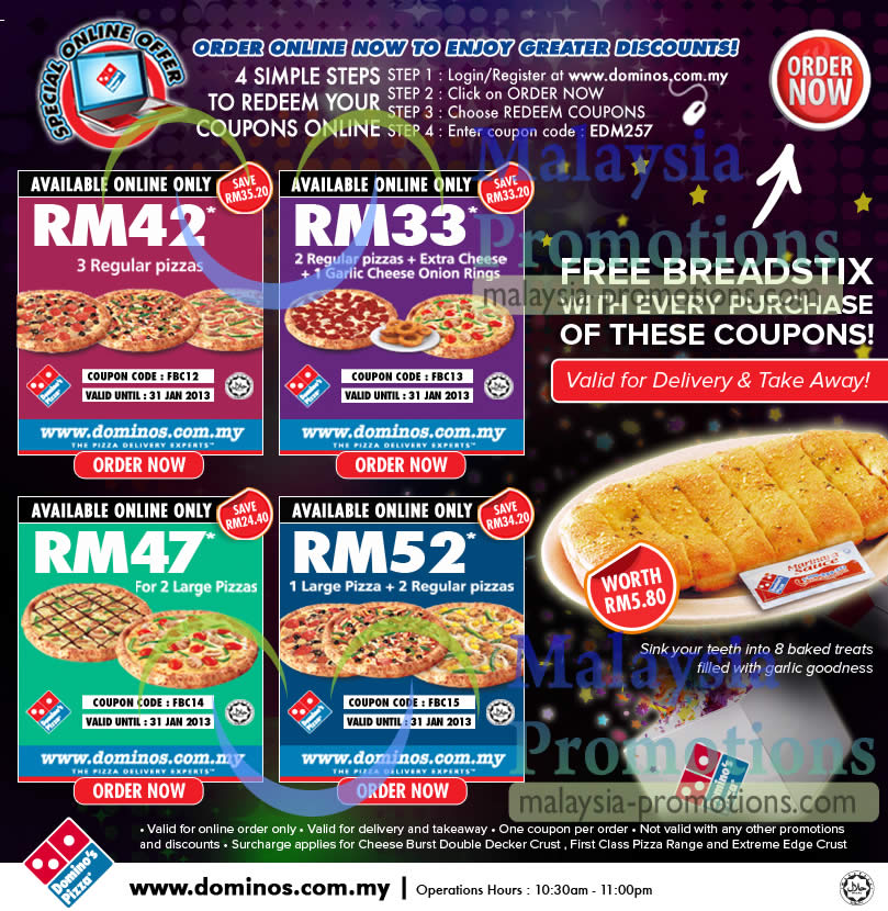 dominos pizza coupons nov 2012