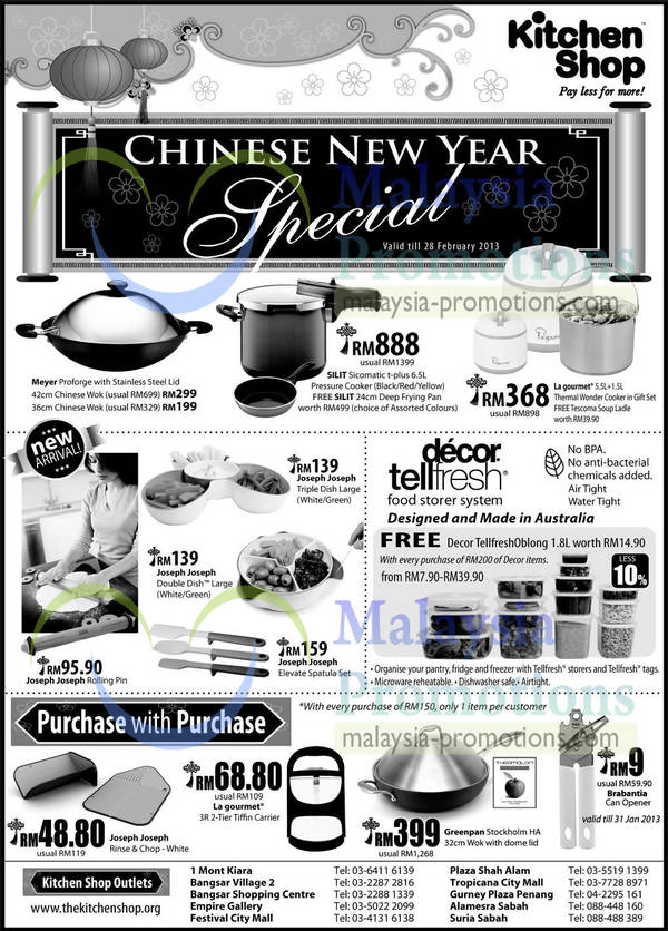 Featured image for (EXPIRED) Kitchen Shop CNY Special Offers 11 Jan – 28 Feb 2013