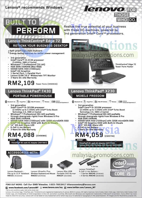 Featured image for Lenovo ThinkCentre Desktop PC & ThinkPad Notebooks Offers 8 Jan 2013