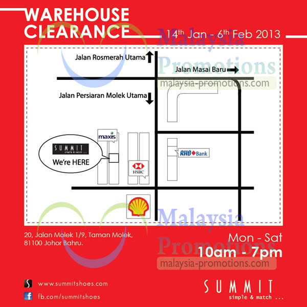 Featured image for (EXPIRED) Summit Shoes Warehouse Sale @ Johor Bahru 14 Jan – 6 Feb 2013