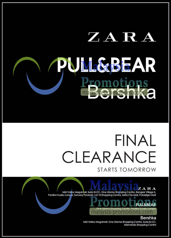 Featured image for (EXPIRED) Zara, Pull&Bear & Bershka Final Clearance 31 Jan 2013