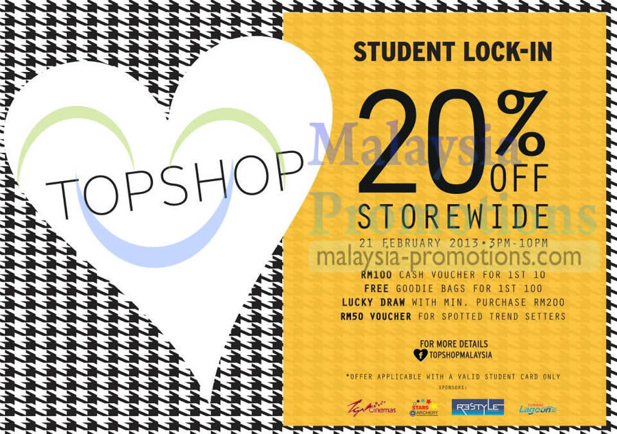 20 Percent Off Storewide, Lucky Draw