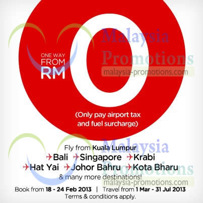 Featured image for (EXPIRED) Air Asia FREE Seats Giveaway 18 – 24 Feb 2013