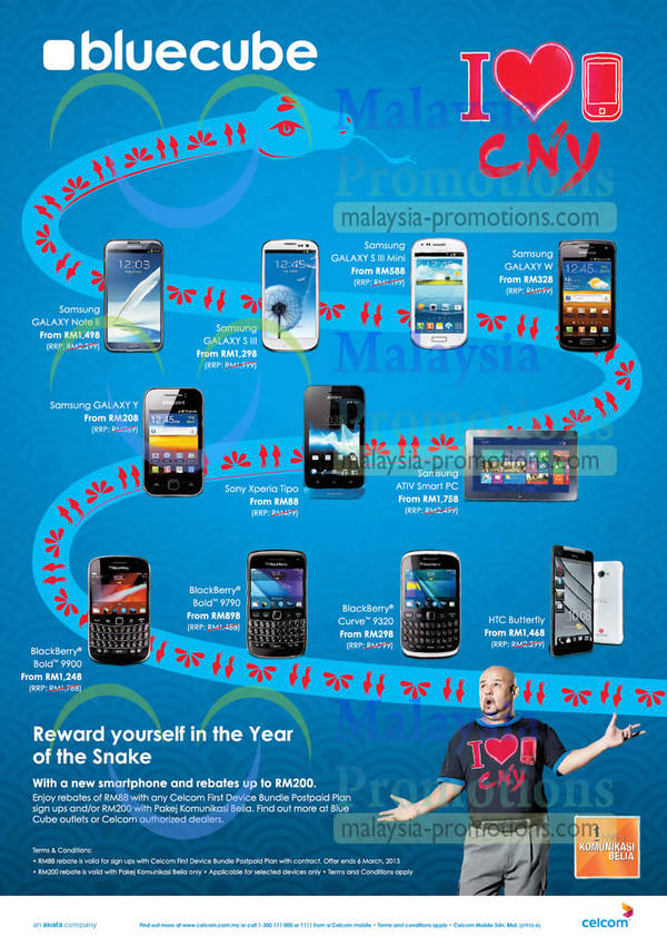 Featured image for Bluecube Celcom Smartphones & Mobile Phone Offers 8 Feb 2013