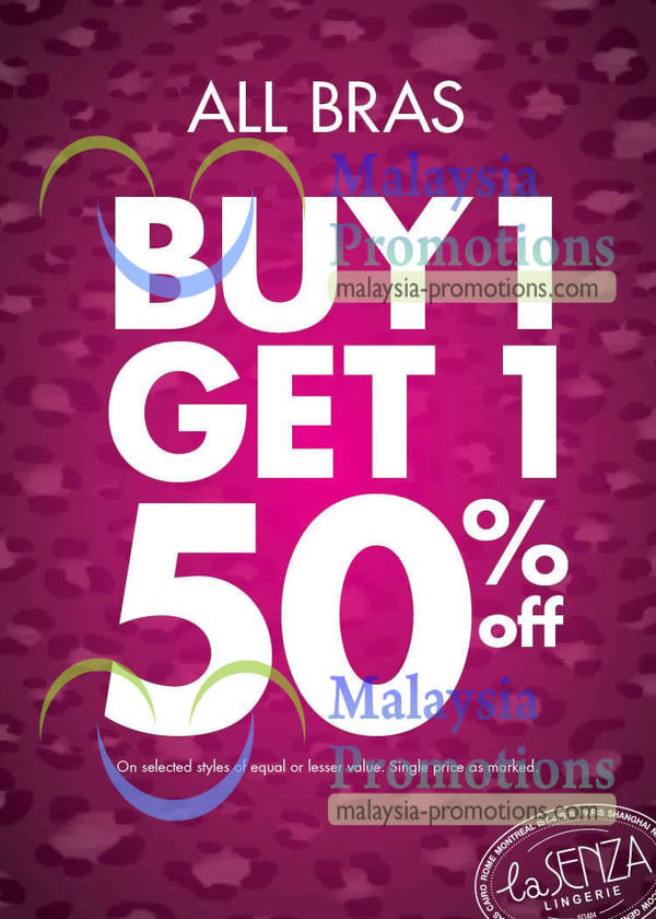 Featured image for (EXPIRED) La Senza 50% Off 2nd Bra Promotion 12 Feb 2013